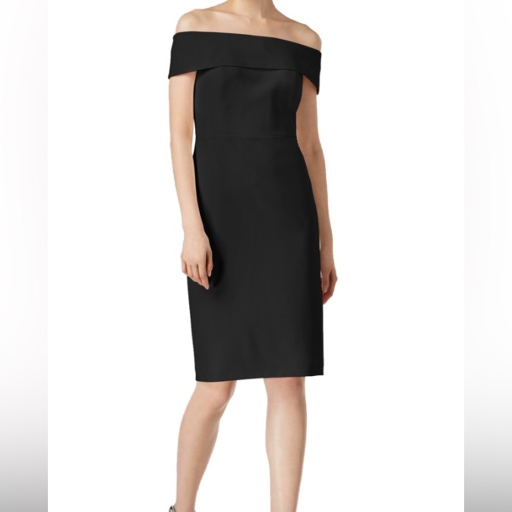 BRAND NEW Calvin Klein Black Off-The-Shoulder SHEATHDress Size 6 never worn $118